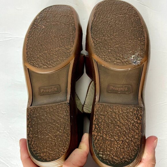 Propet Heather Fisherman Sandals Brown Leather Embroidery Grandmacore Sz 7 1/2 - Picture 6 of 8